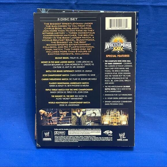 WWE WRESTLEMANIA  XXIV DVD set - Picture 5 of 7